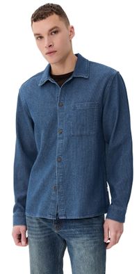 Rhythm Textured Wale Long Sleeve Shirt Washed Indigo XL