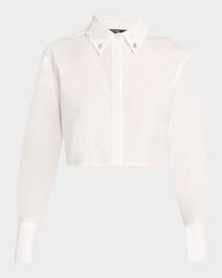 Anna Cropped Open-Back Boyfriend Shirt