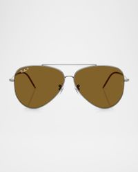 Metal & Plastic Aviator Sunglasses, 59MM