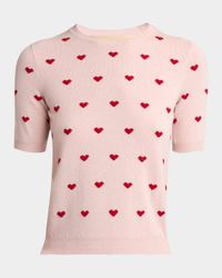 Crewneck Heart Jacquard Sweater