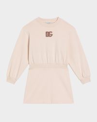 Girl's Logo Sequined Felpa Patch Sweatshirt, Size 4-6