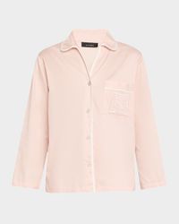 Embroidered Cotton Sateen Short Pajama Set