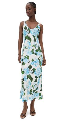 L'AGENCE Akiya Tank Dress Ivory/Light Blue Hydrangea L
