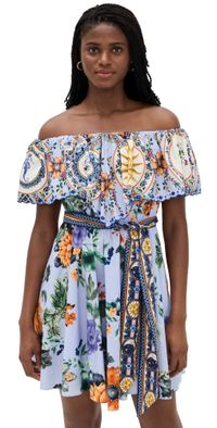 Camilla Shoulder Frill Short Dress Luscious In Lisbon XL