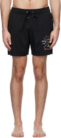 AMIRI Black 'Amiri' Pool Cue Swim Shorts