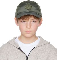 Stone Island Junior Kids Khaki Recycled Nylon Cap