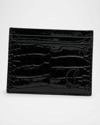Men's Mooncrest Croc-Print Leather Card Holder
