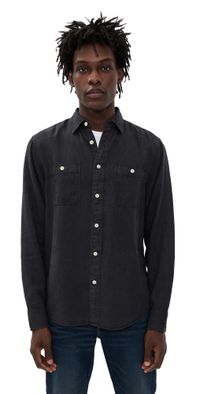 Faherty The Tried and True Chambray Workshirt Durango Black XL