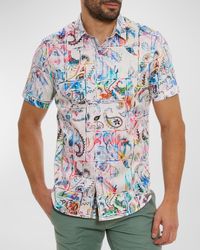 Men's Belize Paisley-Print Short-Sleeve Shirt