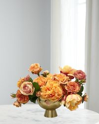 Rose Peony in Golden Pot