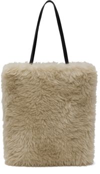 AMOMENTO Beige Faux-Fur Tote