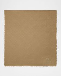 Wool & Silk Check Jacquard Scarf