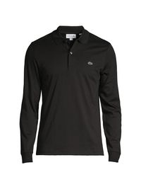 Men's Long-Sleeve Polo Shirt - Black - Size XL