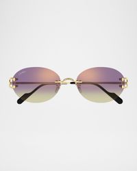 Classic C Motif Rimless Round Metal Sunglasses