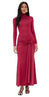 BARDOT Alix Maxi Tie Front Dress Burgundy 12