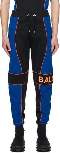 Balmain Black & Blue Paneled Joggers