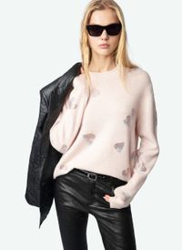 Zadig&voltaire - Pull ample à strass en cachemire - Taille L - Rose