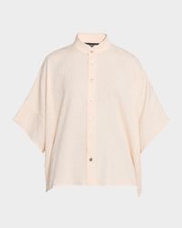 A-Line Textured Silk Shirt