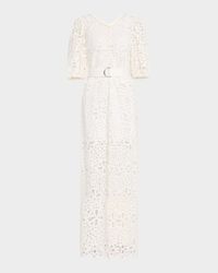 Lumi Puff-Sleeve Eyelet Maxi Dress