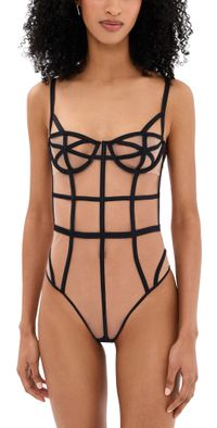 Fleur du Mal Caged Bodysuit Black L