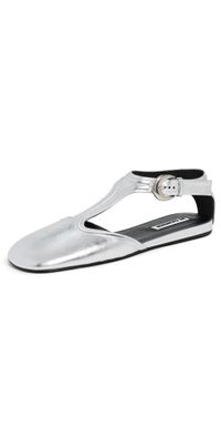 Jil Sander Mary Jane Flats Sky Grey 40