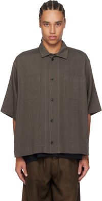 Aviva Jifei Xue Chemise droite à manches courtes grise