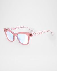 myno cat eye blue block reading glasses, 2.0 strength