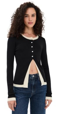 VRG GRL Mason Knit Top Black L