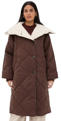 Varley Annalise Reversible Wrap Coat Deep Mahogany L