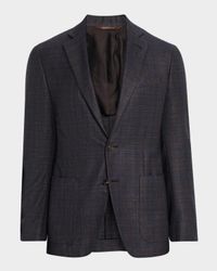 Men's Silk and Cashmere Windowpane Sport Coat