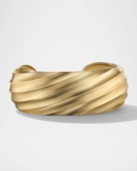 Cable Edge Cuff Bracelet in 18K Yellow Gold, 24mm