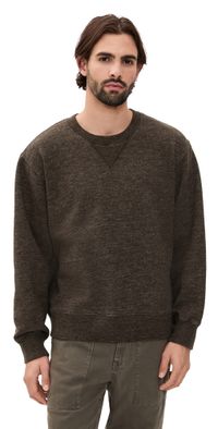 Alex Mill Marlon Sweatshirt In Heather Fleece Heather Chocolate XL