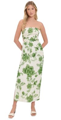 SIR. Gardella Strapless Midi Dress Frisa Print 0