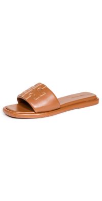 Tory Burch Double T Sport Slides Bourbon Miele/Gold 7.5