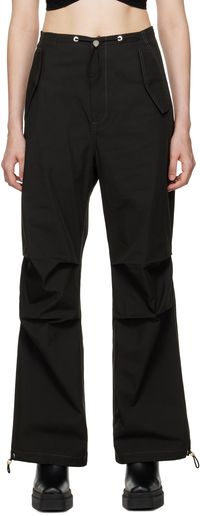 Dion Lee Pantalon noir en tissu à parachute à barillets