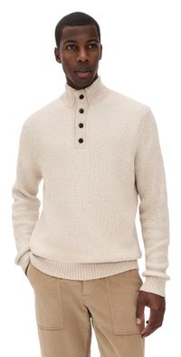 Faherty Quarter Button Sweater Alpine Khaki XXL