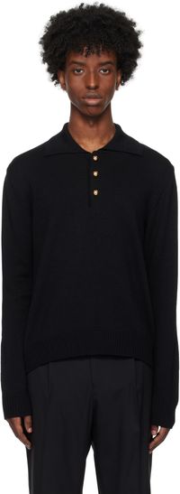 ERNEST W. BAKER Polo noir en tricot