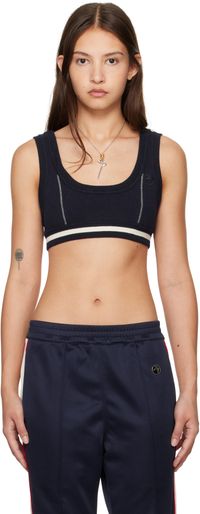 AMBUSH Navy Contrast Stitch Bra Top