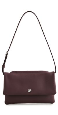 Courrèges Cuff Leather Mini Clutch Burgundy One Size
