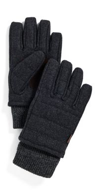 Polo Ralph Lauren Wool Channel Quilted Gloves Charcoal Heather L