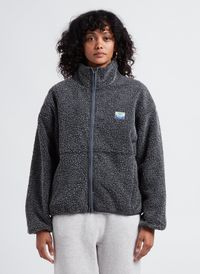 American Vintage - Veste ample zippée à col montant polaire - Taille M/L - Gris