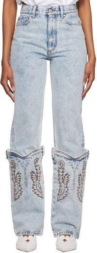 Y/Project Blue Paneled Jeans