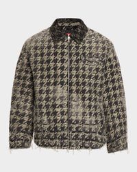 Men's D-Elmo-Fsh Houndstooth Denim Jacket