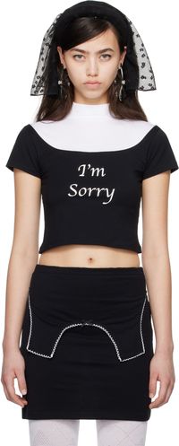 I'm Sorry by Petra Collins SSENSE Exclusive Black & White JennyFax Edition Sister T-shirt