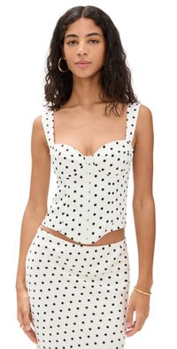 Runaway the Label Karlita Bustier White Polka M
