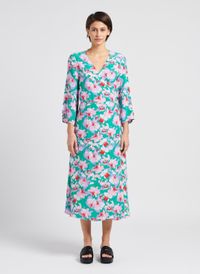 Vila - Robe midi imprimée - Taille 40 - Vert