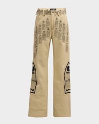 Men's Patched Arch Embroidered Pants