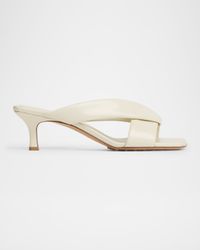 Riva Micro Woven Nappa Leather Kitten-Heel Sandals