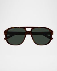 Men's GG1856SM Plastic Aviator Sunglasses
