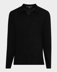 Men's Luciano Slub Wool Knit Polo Shirt